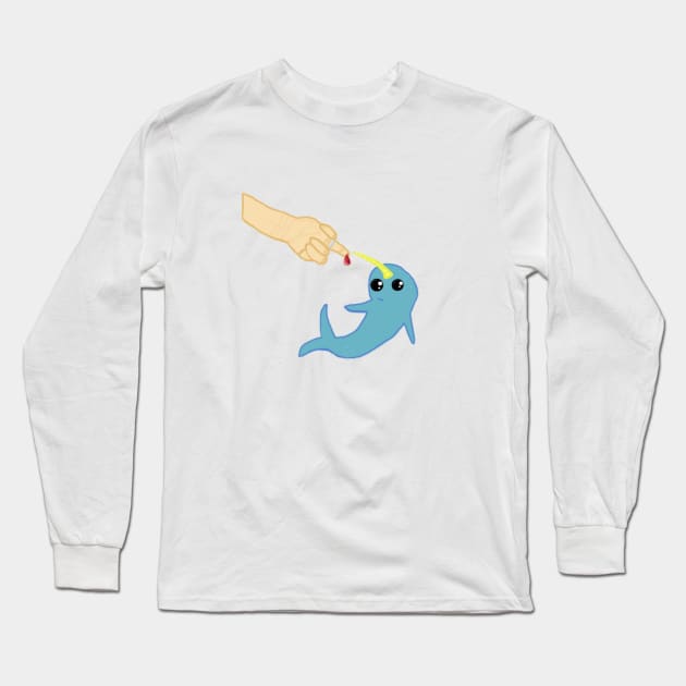 Narwhal Finger Pricks Long Sleeve T-Shirt by CatGirl101